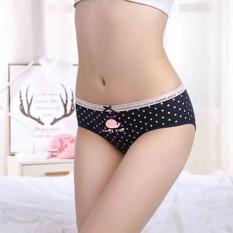 Women's Cute Printed Cotton Briefs 7PCS/Lot Display 2