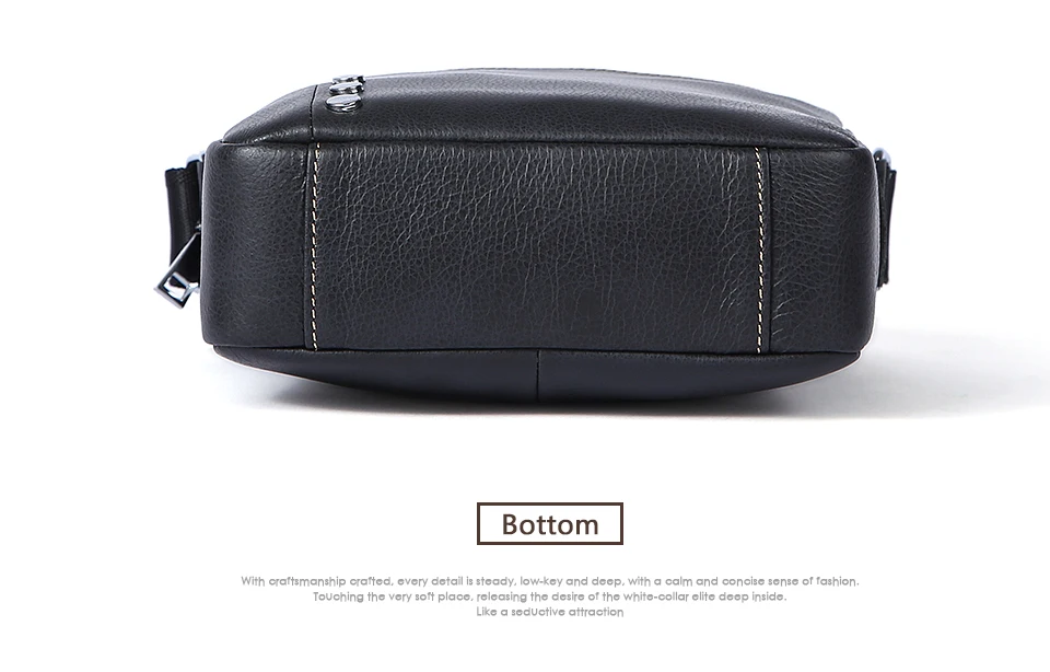 Black Leather Shoulder Bag Male Genuine Leather Men Bags Casual Crossbody Bags (14)