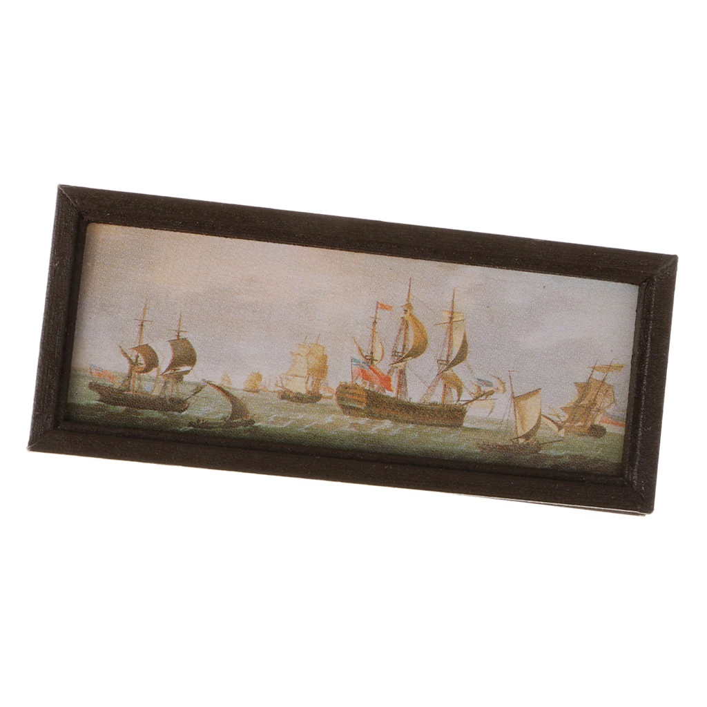 Dollhouse Miniature Picture in Photo Frame Mural Wall Paintings Decoration