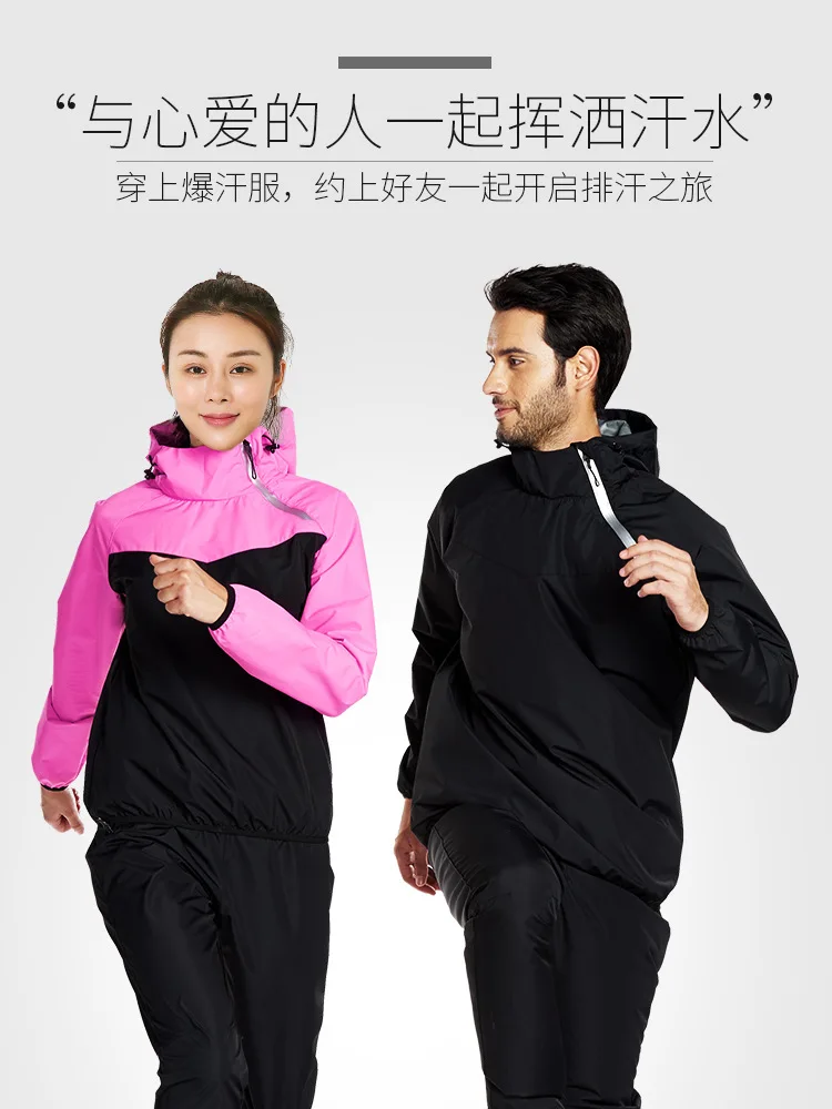 

couple sports cloth sets slimming running clothes sets fashion 3in1 material Perspiration fitness cloth