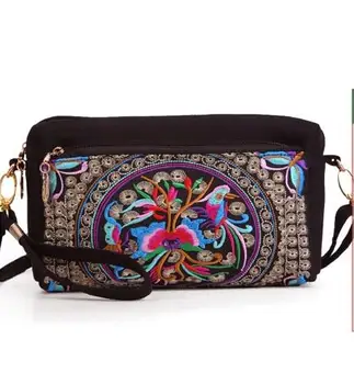 

New Coming Vintage embroidery Bags!Hot Multi-Use Lady embroidered handbag Shopping carry bag Fashion Floral Zipper Shoulder bags