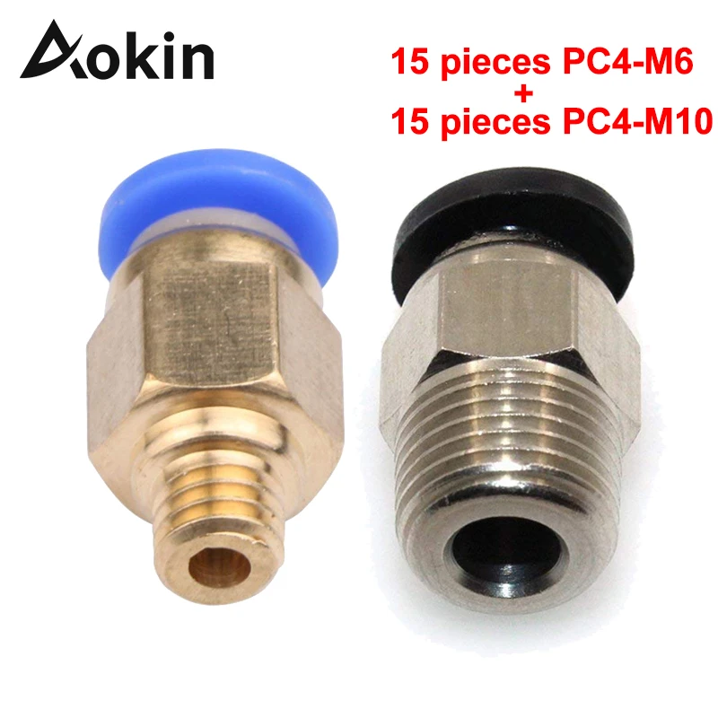 Pneumatic Connector PC4-M6 for Bowden Extruder Quick Coupler Straight Fitting Pneumatic Connector PC4-M6 for Bowden Extruder Quick Coupler Straight Fitting