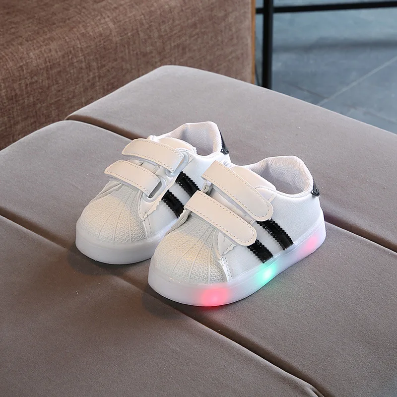 E CN светящиеся Детские кроссовки обувь для мальчиков и девочек жидкокристаллический Повседневный светящийся освещенный кроссовки детские первые ходунки обувь tenis infantil