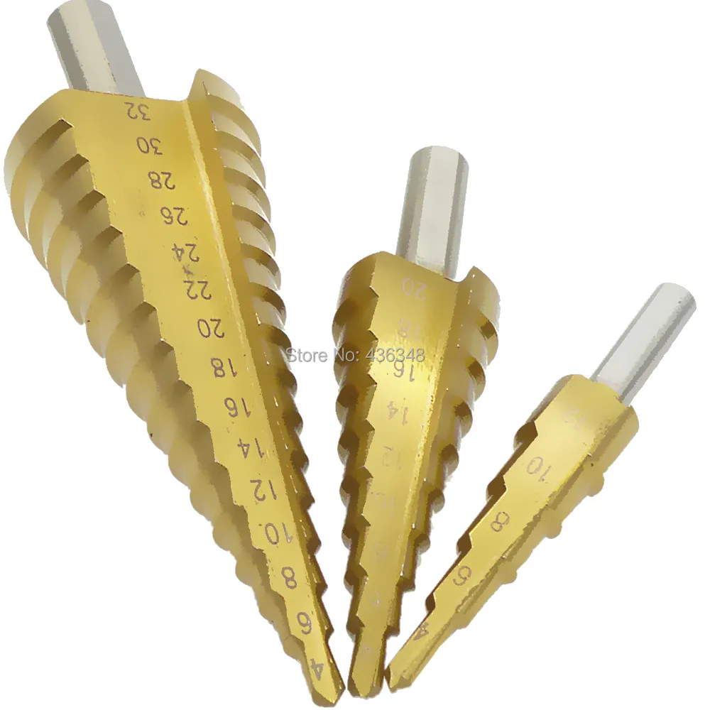3pcs Large Hss Step Cone Drill Anium Bit Set Hole Metal Cutter 3pcs Large Hss Step Cone Drill Anium Bit Set Hole Metal Cutter