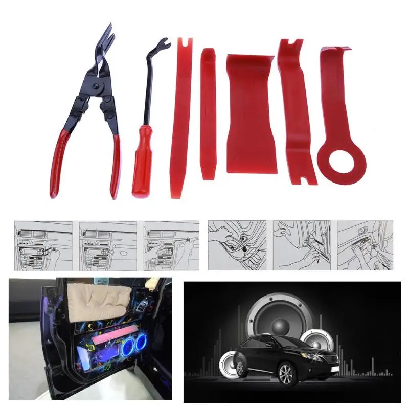 

Auto Fastener Tool Plastic Auto Dismantle Tools Kit Car Radio Door Clip Panel Trim Dash Audio Removal Installer Kit