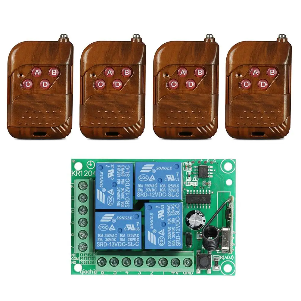 Universal 433MHz RF 4 Channel Remote Control Transmitter Learning Code