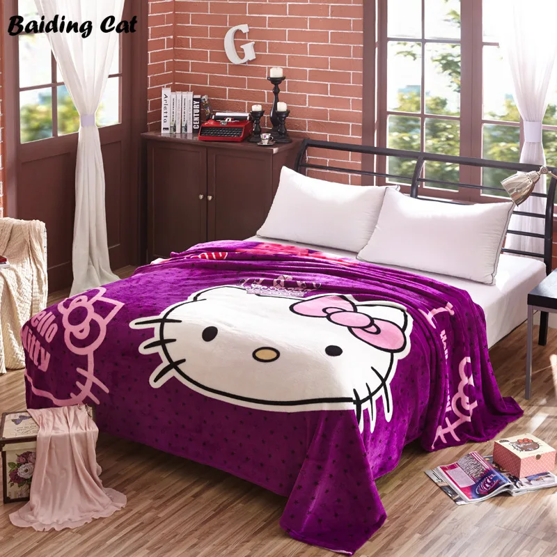 Buy Home Textile Children Cartoon Purple Hello Kitty