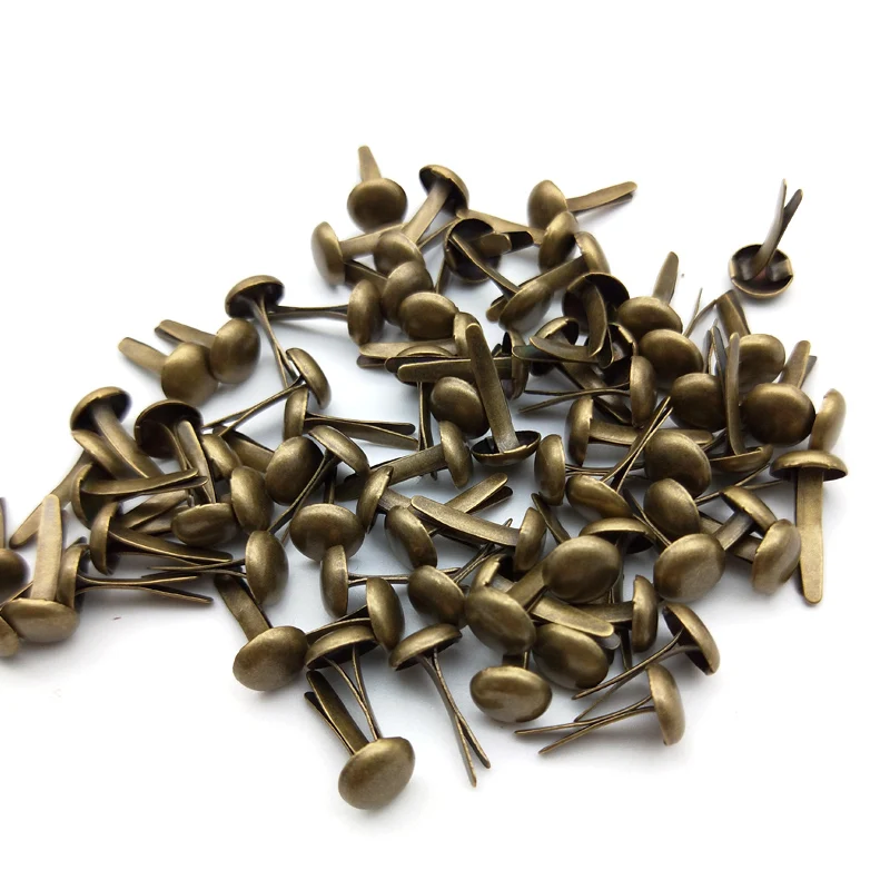 Metal Brads FISHWAVES 100pcs Bronze Vintage Metal Brads Diy Photo Album And Crafts Decoration Scrapbooking