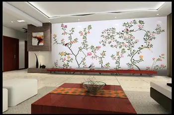 

3D wallpaper custom mural non-woven wallpaper Hand-painted modern painting of flowers and simple pink wallpaper