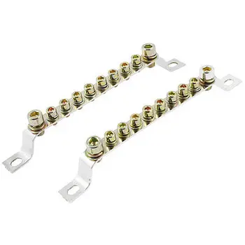 

Screw Install 2x20 Model 10 Terminals Block Barrier Bronze Tone 2 Pcs