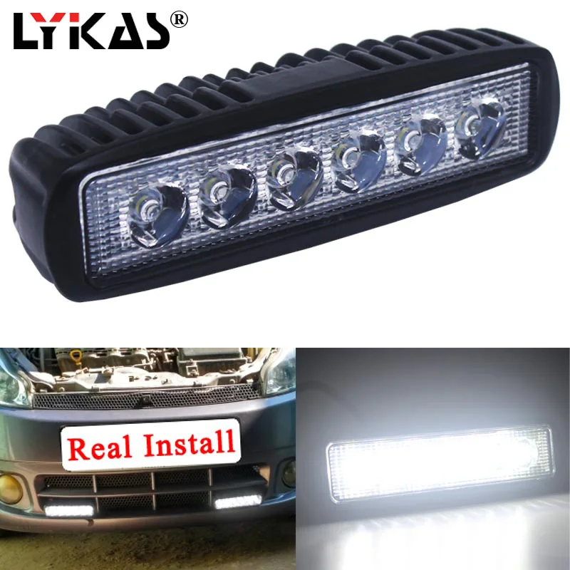 Buy 18W 12V Led Light Bar Work Headlight 6000K