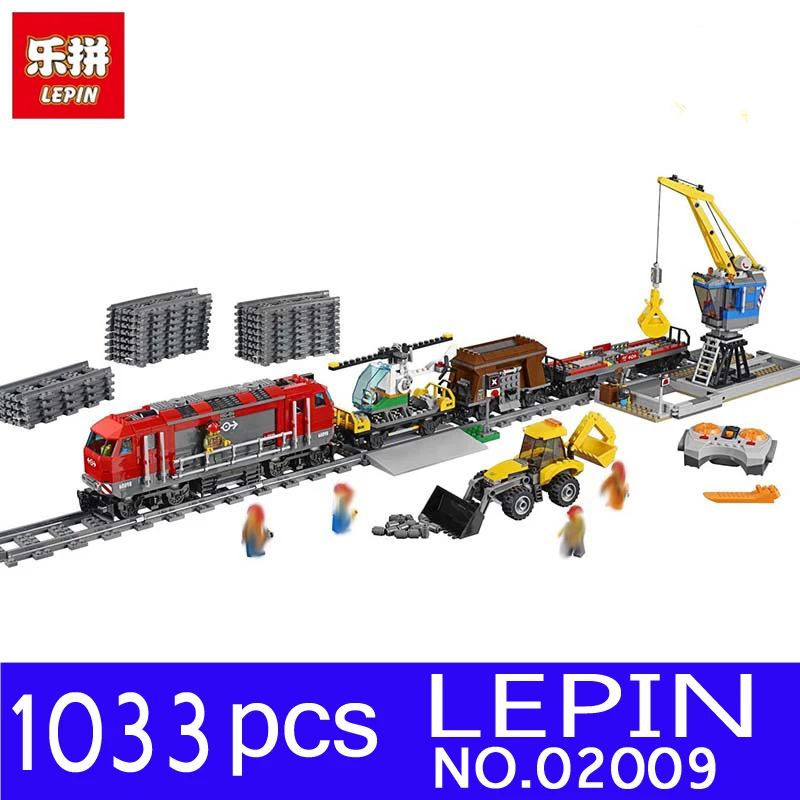 

LEPIN 02009 02039 1033pcs City Series Train Engineering Vehicle Kits Building Blocks Bricks for Children Toys Compatible 60098
