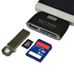 3 в 1 USB 2,0 Тип USB-C TF micro OTG кардридер для Macbook телефон планшет