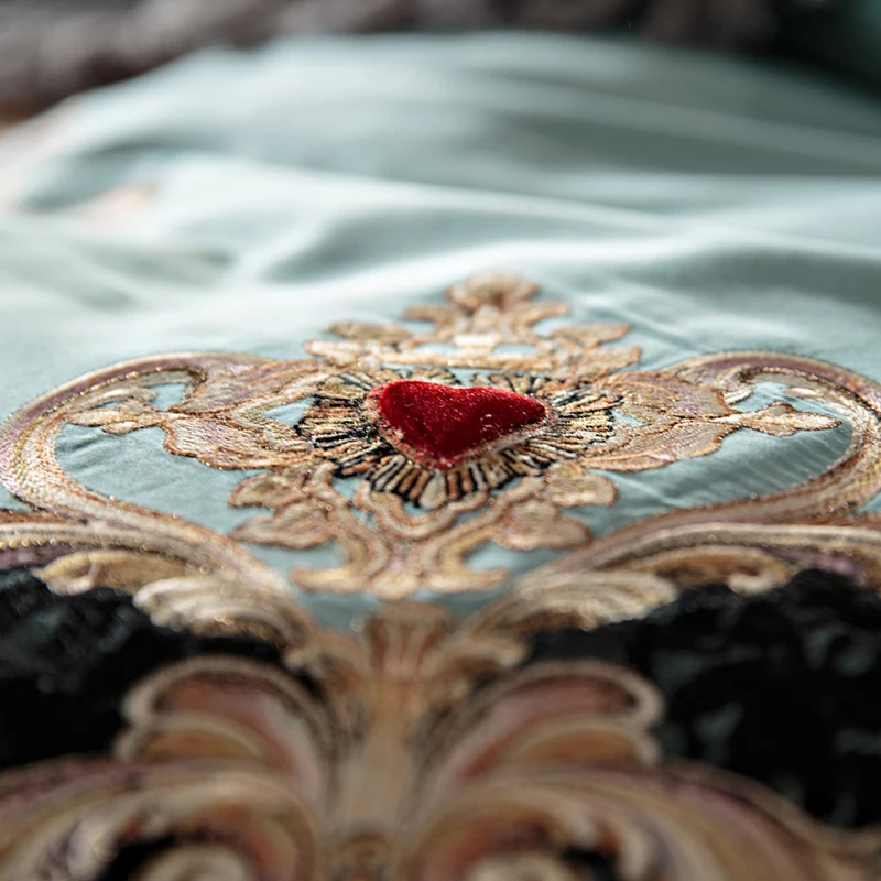 Waliicorners Embroidery Indian Queen Bedding set King Queen Size Egyptian Cotton Bed set Duvet cover bed sheet Pillowcases Home 13 2C4A0515