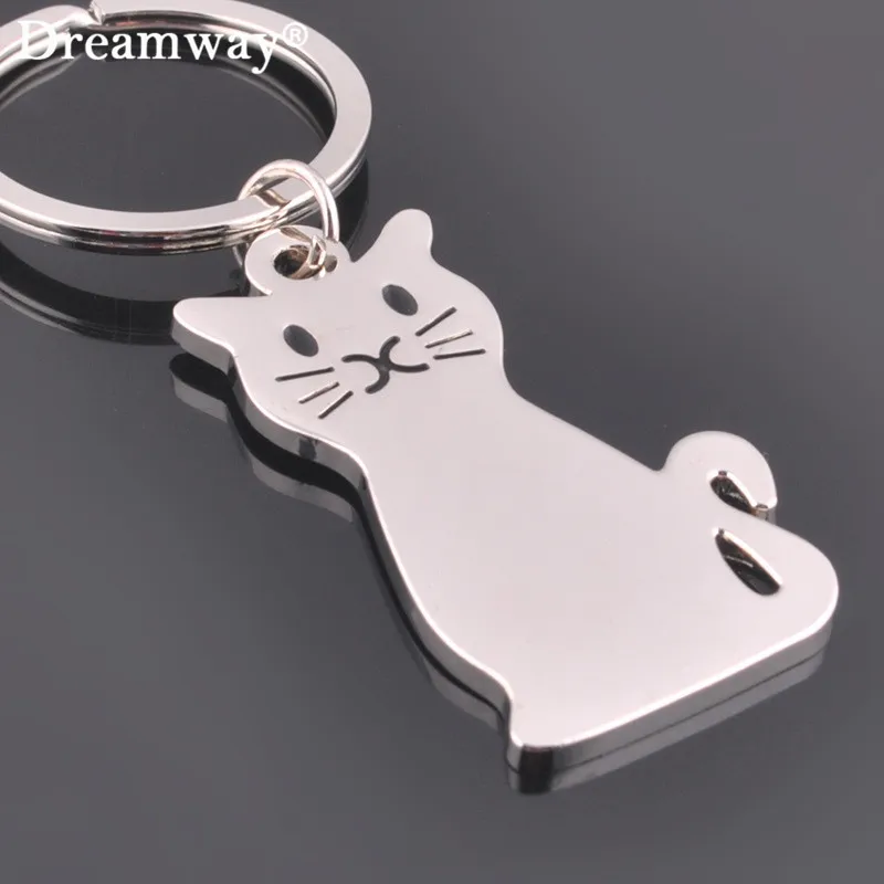 

Metal cat keychains key rings fashion animal dog key chains personalized car key holder pendant women bag charms key rings