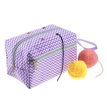 

2 Options Portable Yarn Storage Tote Bag Thread Dispenser with Handle for Yarn Skeins, Crochet Hooks, Knitting Needles