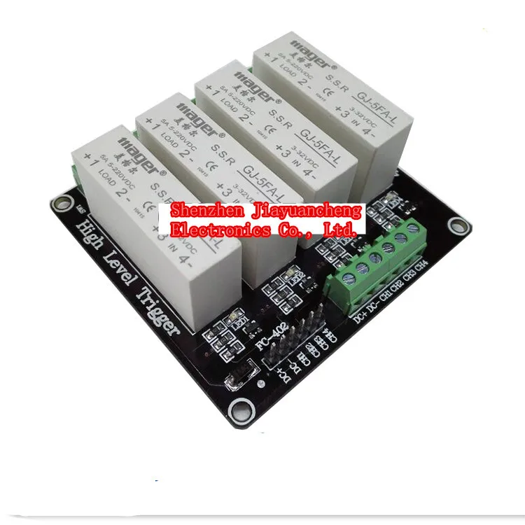 

4 Channel 5A high Level Trigger Solid State Relay Module Board 3-32V power supply and trigger voltage