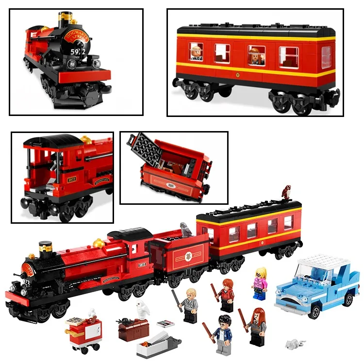 

The Hogwarts Express Harry Potter Series Movie Hermione Ron Building Blocks Toys Children Compatible LegoinglyModel Building K
