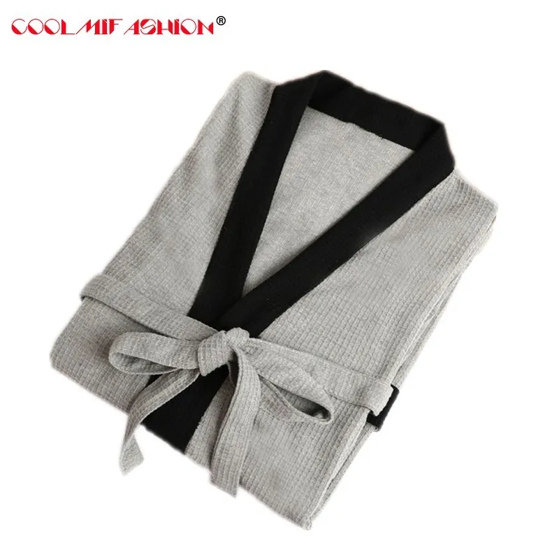 

Fashion Men Cotton Robes For Mens Bathrobes Male Pijamas Masculinos Waffle Robe Gown Comfortable Bathrobe Homewear Dressing Gown