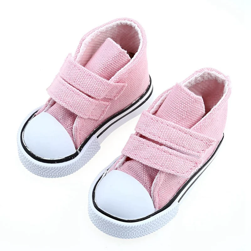 

2018 New girl toys Canvas Magic Sticker Sneakers Shoes For 18 inch Girl & Boy Dolls Hot Sale