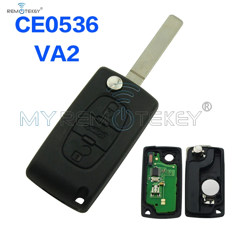 

CE0536 model Flip remote key 3 button 434mhz PCF7961 VA2 for Citroen Peugeot remtekey