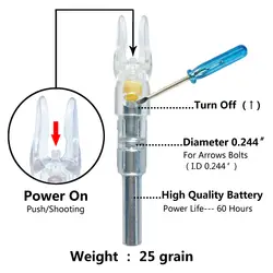3/6 шт. автоматически 5 Цвета освещенные тетиву активированный стрельба из лука освещенная Стрелка НОК светодио дный хвосты стрелы Для