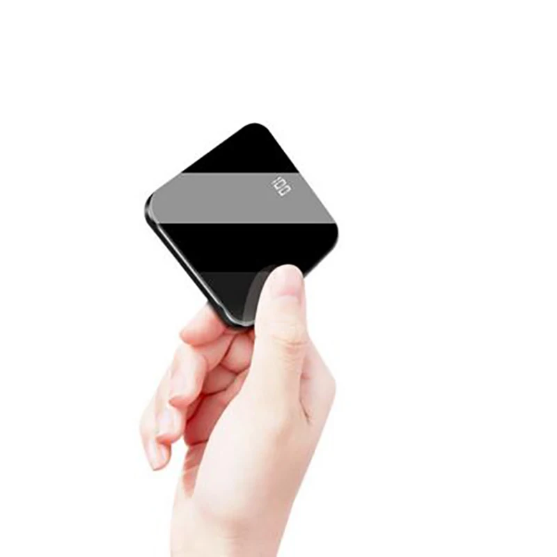 

New Arrival Mini Power Bank 10000/15000/20000mAh Charger Dual Usb Mirror surface External Battery Poverbank Portable Charger
