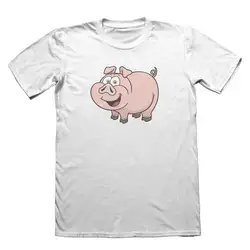 Счастливая свинья футболка-забавные мужские подарок костюм шляпа розовый футболка Ретро Классические Футболка Скидка популярные новые