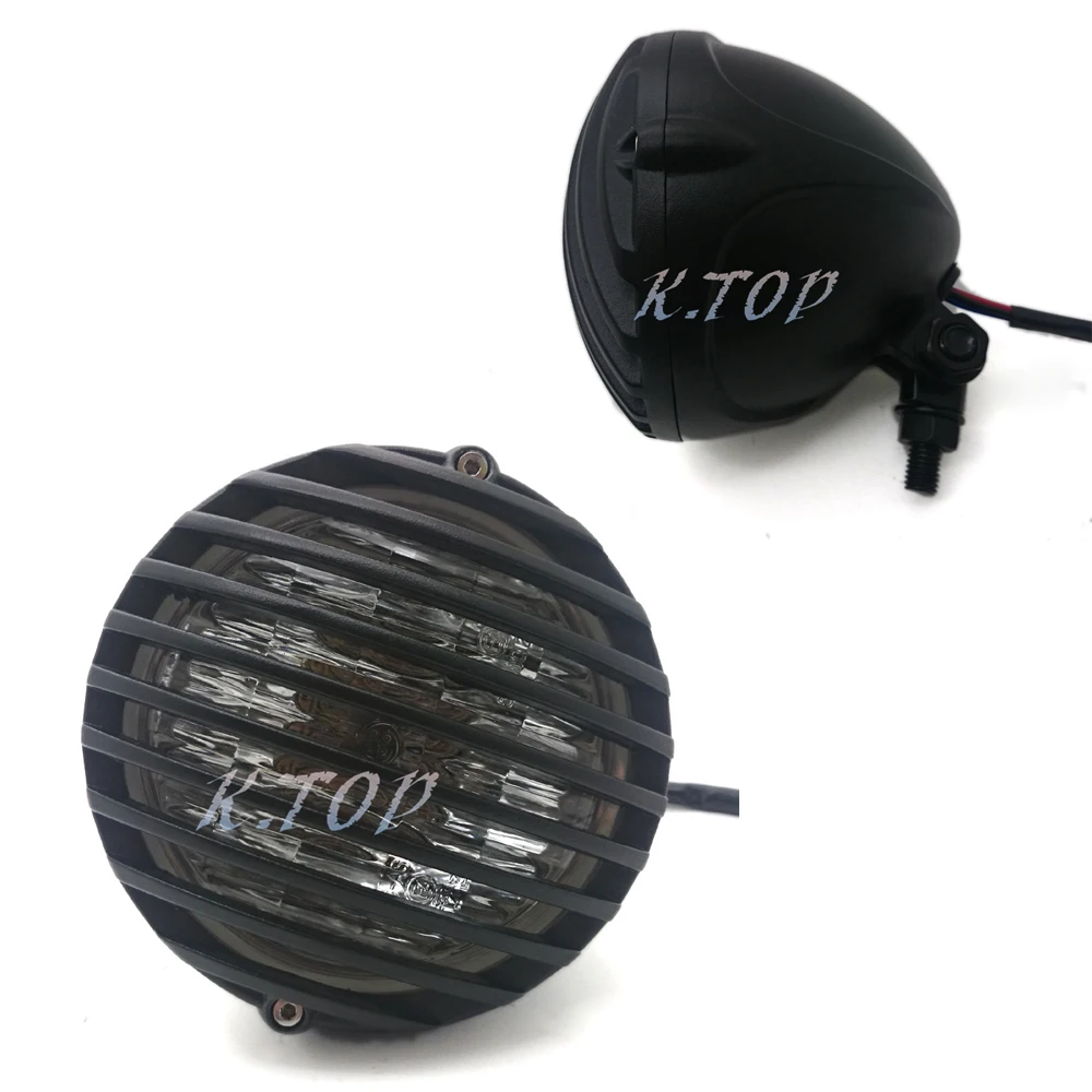 Motorcycle Black Aluminum Cage Retro Headlight Grill For Harley Bobber