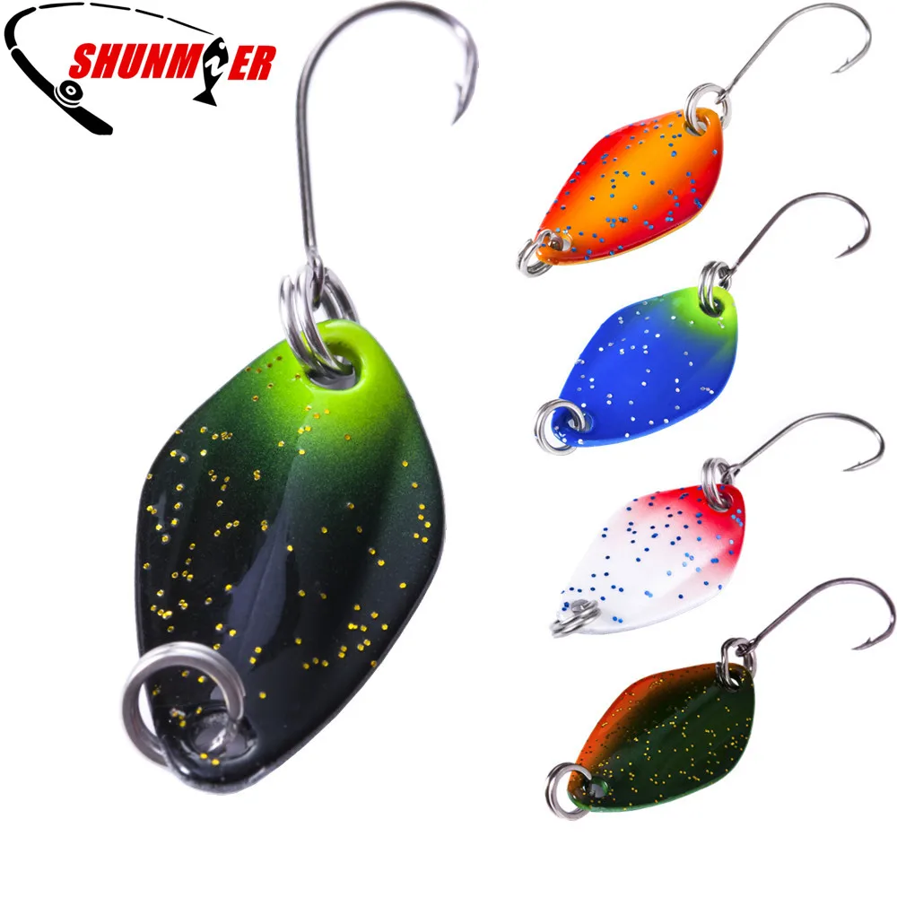 SUNMILE Multi Metal Spoon Fishing Lure For Trout Pike , 5pc 1.2g/2g