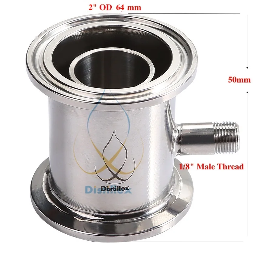 

2" OD64mm Rectification module , Reflux column , Distillation , Sanitary Steel 304