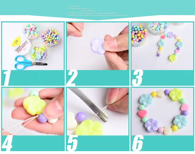 Children creative DIY beads toy with whole accessory set Kids girls handmade art craft educational toys for gifts and presents (6)