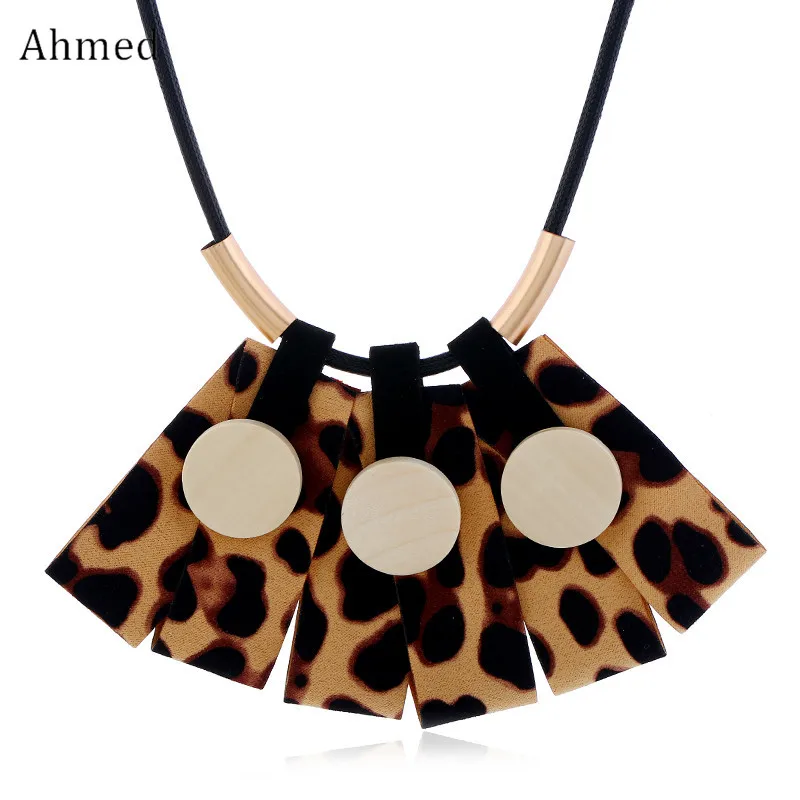 Ahmed дизайн массивное ожерелье s для женщин Модный Леопардовый геометрический воротник с ожерельем с подвесками Ювелирные изделия Подарки трендовые