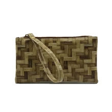 Новинка, модный кошелек для монет с узором из дерева, бумажник мужской, Женский кошелек из искусственной кожи на молнии, маленький мини-клатч, сумочка-браслет для телефона, брендовая сумочка