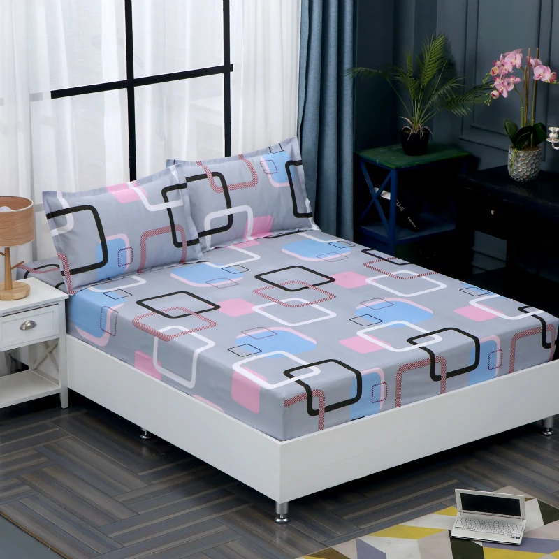 Home Textile Bedspread 1pcs 100% Polyester Elastic Bed Cover Fitted Sheet Bed Protect Mattress Dustproof 150x200CM 180x200CM