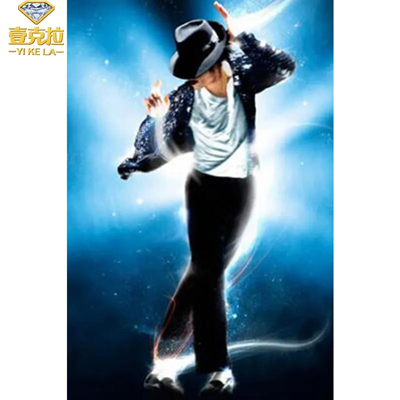 

YIKELA 5D DIY Diamond Painting Mosaic Michael Jackson Full Square Drill Embroidery Stitch Display Picture Wall Home Decoration