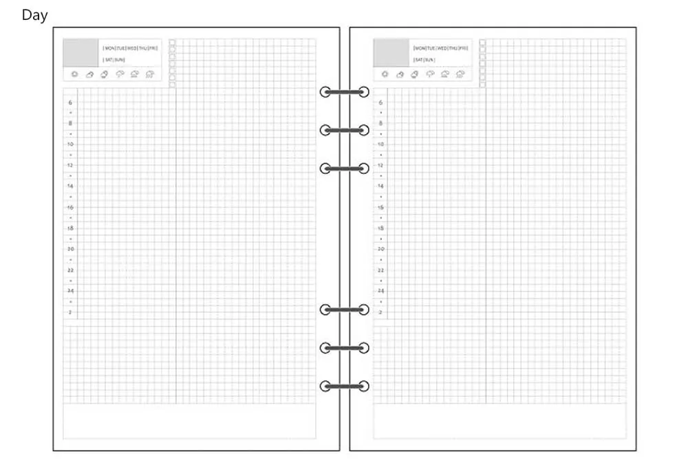 6 отверстий, цветная бумага для планировщика, наполнитель, Filofax, для офиса, школы, спираль, аксессуары для ноутбуков, наполнитель, бумага, Биндер, внутренние страницы - Цвет: Daily