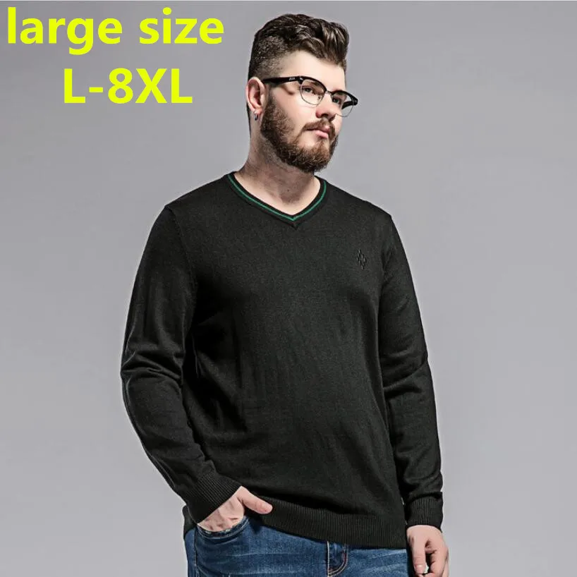 Новые Большие размеры 8XL свитер мужчина 100% из чистого кашемира зима теплая вязаная Пуловеры для женщин v-образным вырезом с длинным рукавом