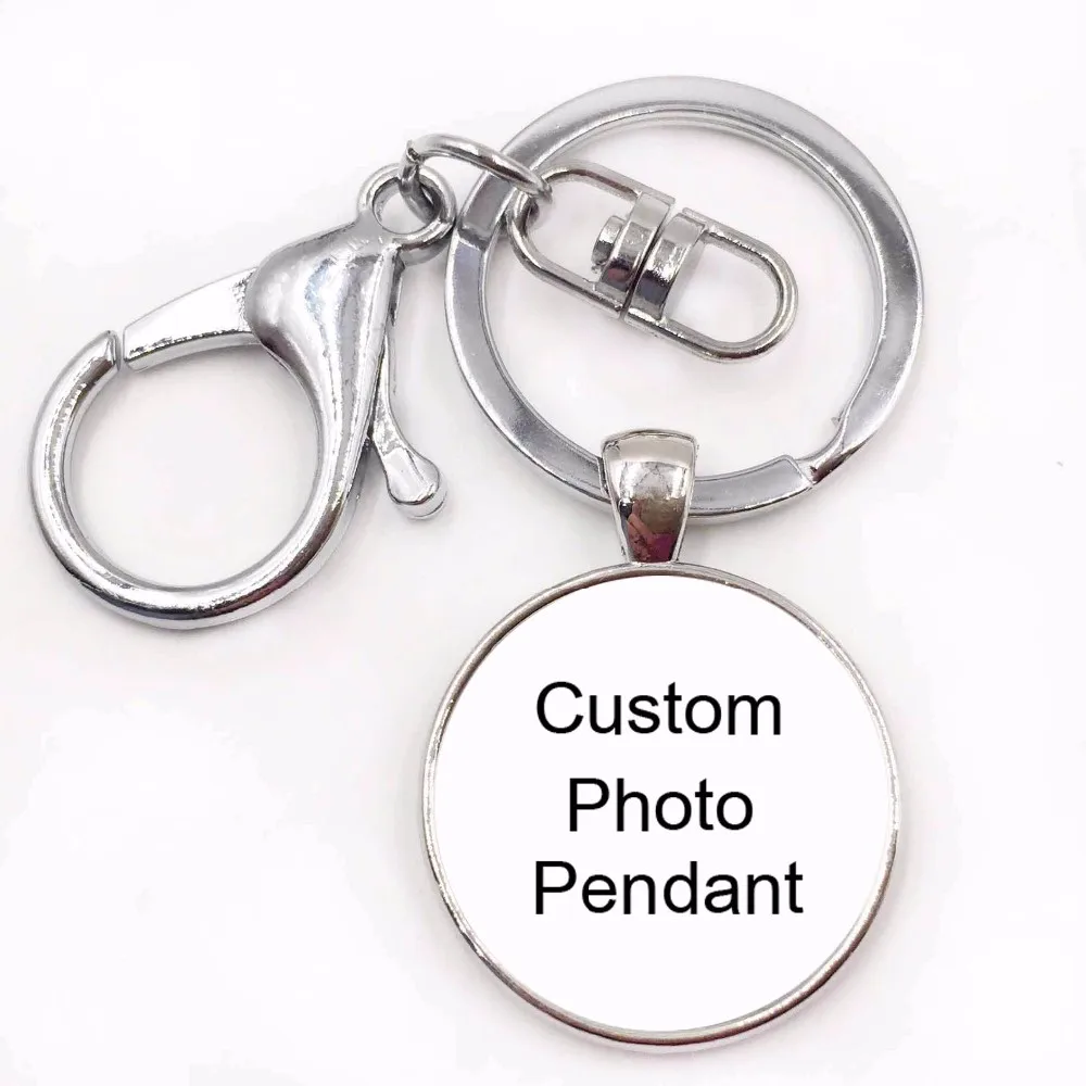 

Custom Photo Personalized Glass Gem Key Chains Make Your Own DIY Picture Key Holder Hot Handmade jewelry bijoux Wholesale KC13