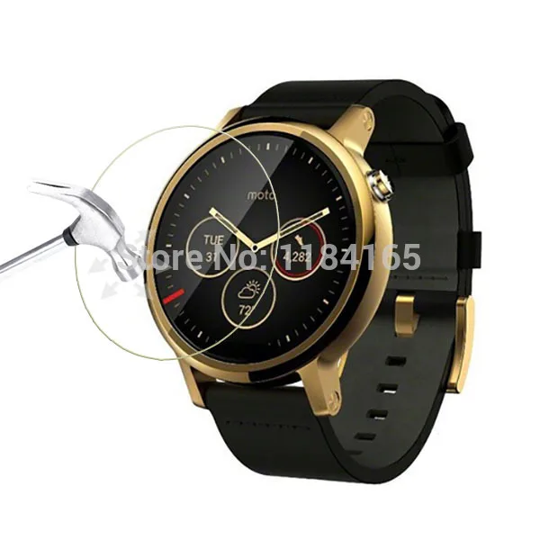 imágenes para 10 unids/lote 9 h 2.5d prueba de explosiones de cristal templado de cine para motorola moto 360 2/moto 360 s/360l/46mm protector de la pantalla del reloj imágenes para 10 unids/lote 9 h 2.5d prueba de explosiones de cristal templado de cine para motorola moto 360 2/moto 360 s/360l/46mm protector de la pantalla del reloj