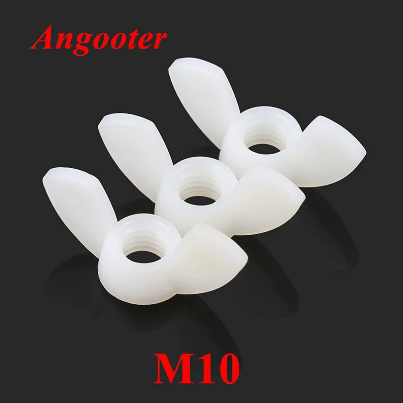 50pcs M10 Wing Nuts DIN315 Hand Tighten Nylon Nut Wingnut Butterfly Nut