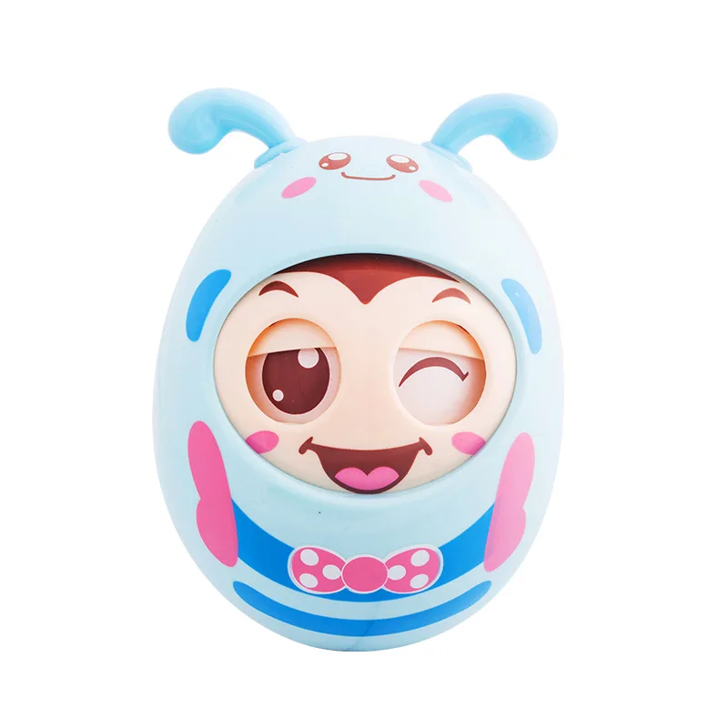 

Tumbler Baby Teether Soft Ear Molars Built-In Bells Soothe Early Education Blinking Hands Hand-Operated Bee Toys