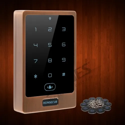 

HOMSECUR Waterproof Red Bronze 13.56Mhz IC Access Control With Metal Case+Backlight