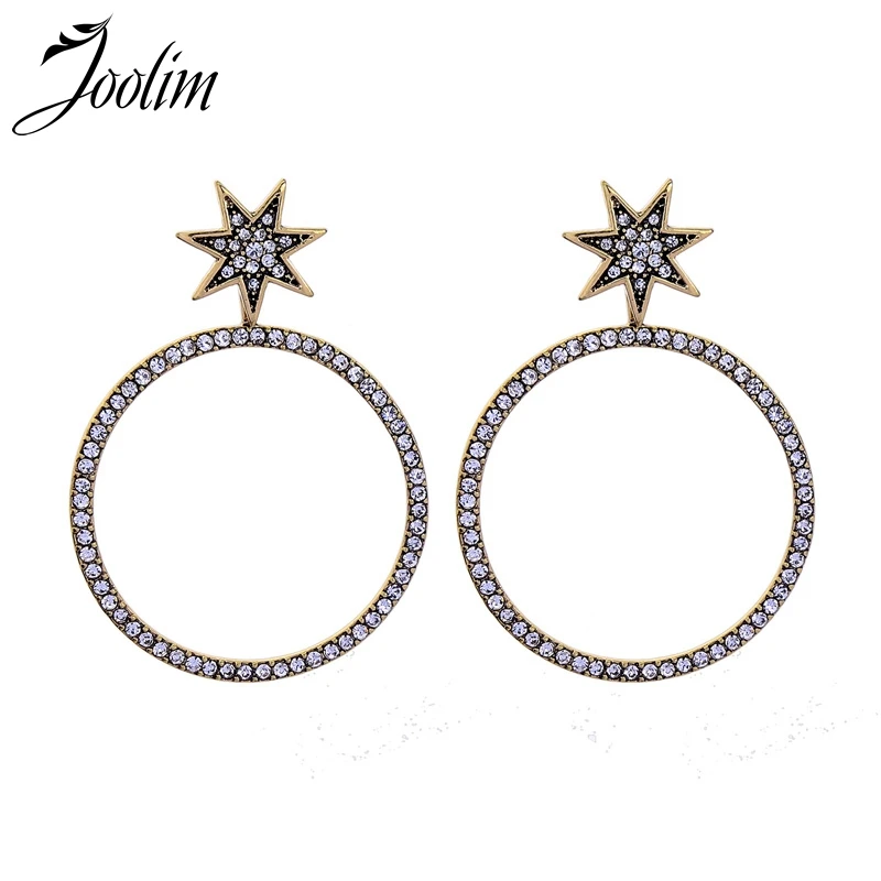 Ювелирные изделия joolim оптом/звезда кристалл паве серьги-кольца ретро серьги дизайн серьги для женщин
