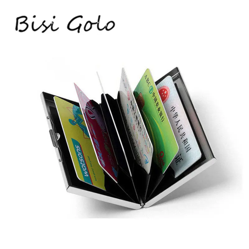 

BISI GORO Card Holder Metal Porte Carte Pocket Creditcard Wallet Namecard Cardcase Men Business Bank Card Package Case