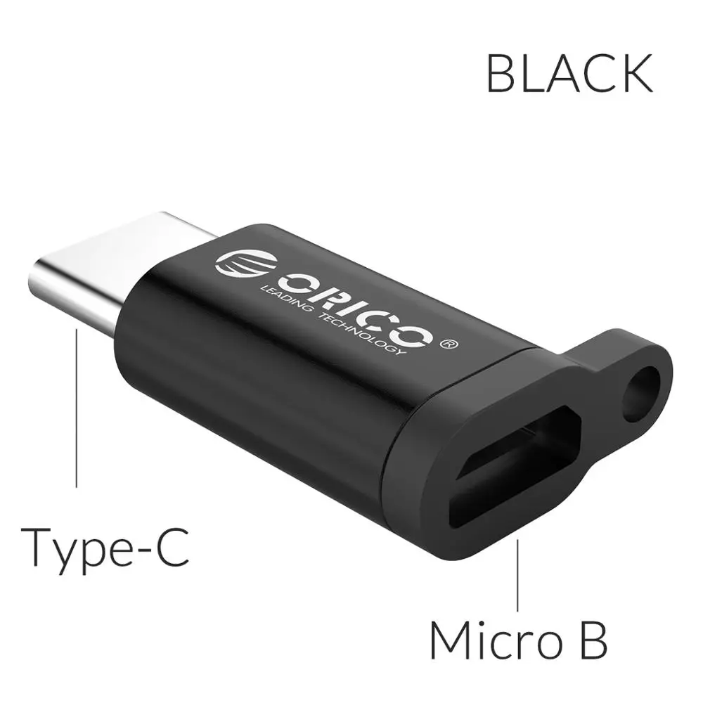 Адаптер ORICO OTG Micro USB к USB C адаптер usb type C OTG адаптер для iphone зарядка передачи данных конвертер - Цвет: Black