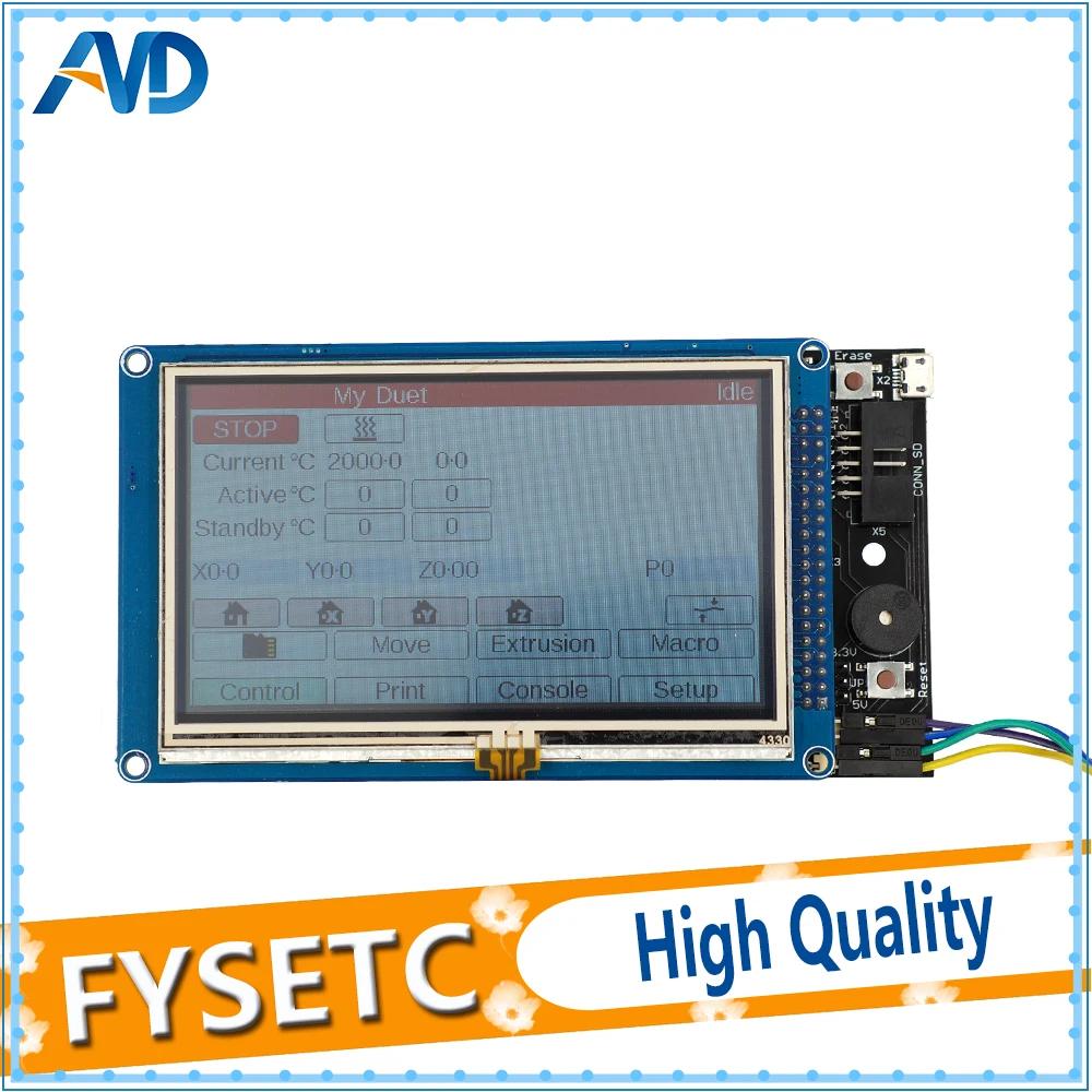 Клонированная панель контроллера для подключения DuetWifi Advanced 32 Bit Electronics и 4 3 &quot5&quot