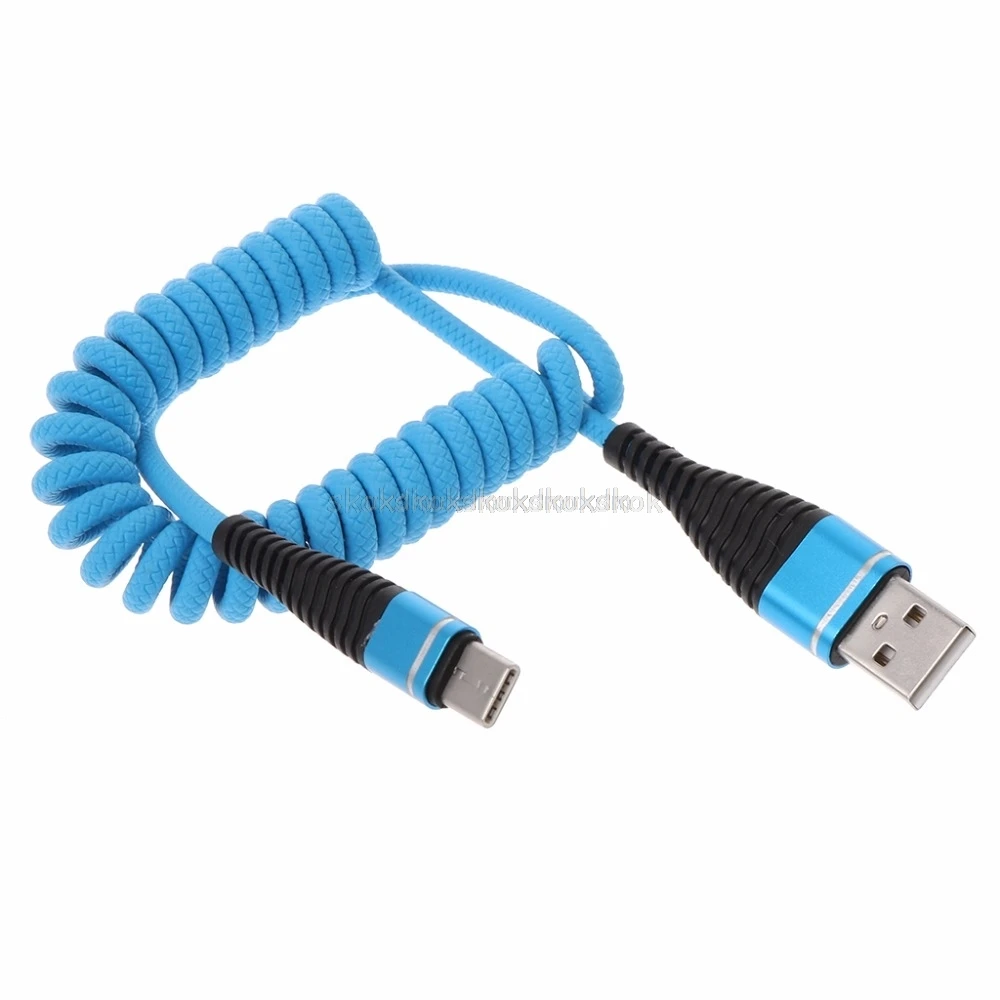 

1.2m Type-C Fishtail Spring Durable Cord Data Fast Charging Cable For Samsung Galaxy A7 S8 S9 A20 19 Dropship