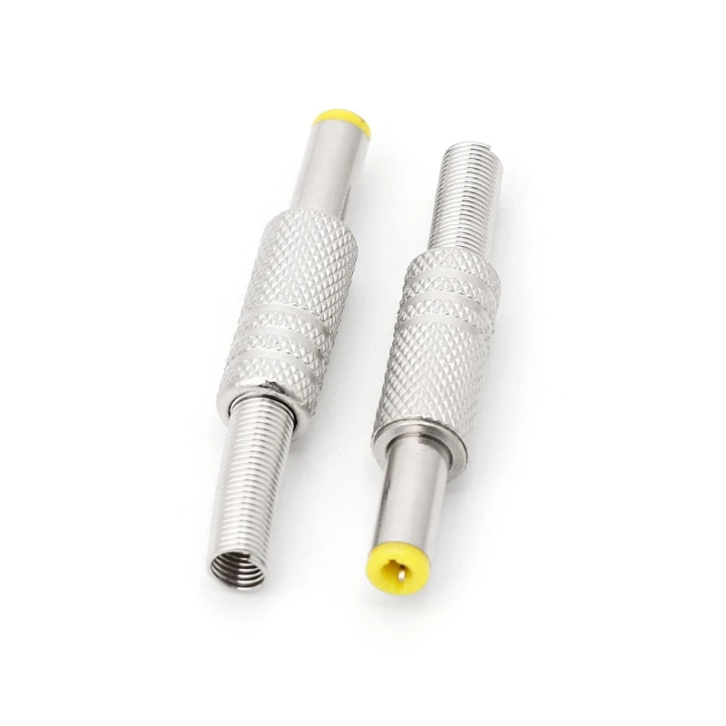 OOTDTY Металл 5 шт 5x2 5mm DC Мощность джек штекер разъем адаптера с желтым