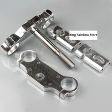 Алюминиевый руль для мотоцикла 22 мм 7/", крепление на руль 45 48 мм, Перевернутый Амортизатор, направляющее устройство, верхняя и нижняя пластина